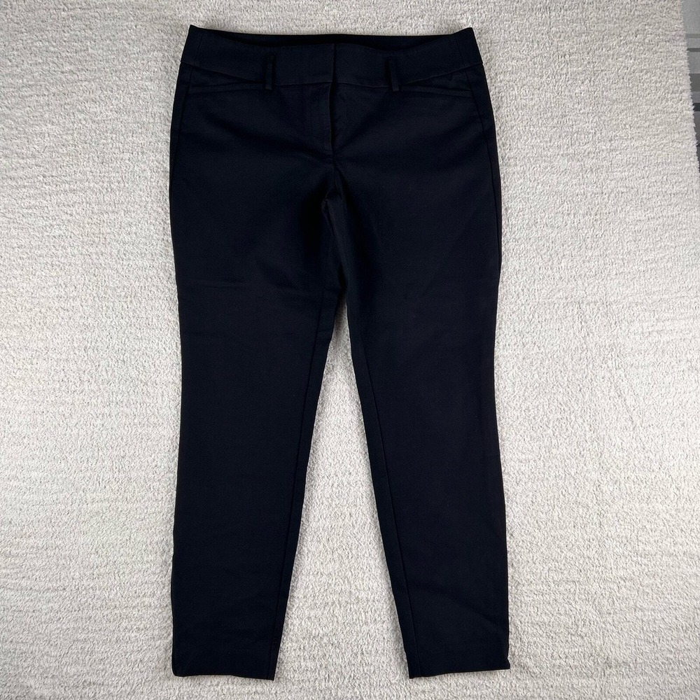 Ann‎ Taylor Loft Women's Pants 10 Black Marisa Ankle Skinny Zip Career Chinos